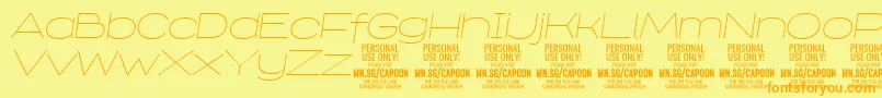 Шрифт CapoonThinIt PERSONAL – оранжевые шрифты на жёлтом фоне