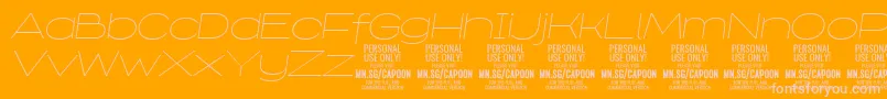 フォントCapoonThinIt PERSONAL – オレンジの背景にピンクのフォント
