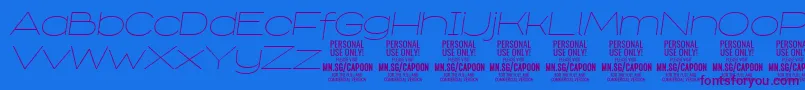 Шрифт CapoonThinIt PERSONAL – фиолетовые шрифты на синем фоне