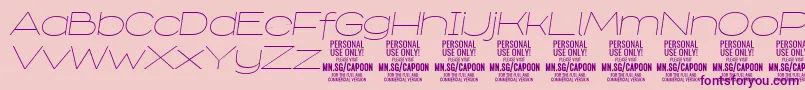 Шрифт CapoonThinIt PERSONAL – фиолетовые шрифты на розовом фоне