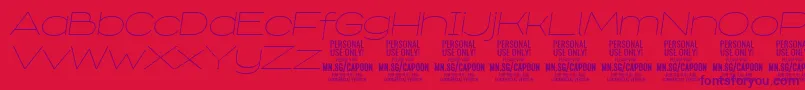フォントCapoonThinIt PERSONAL – 赤い背景に紫のフォント