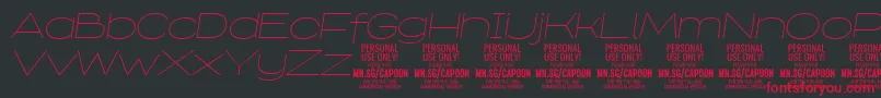 CapoonThinIt PERSONAL Font – Red Fonts on Black Background