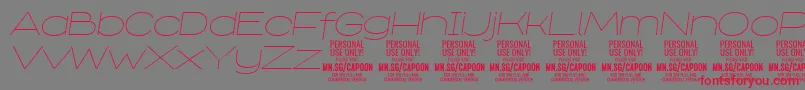 CapoonThinIt PERSONAL Font – Red Fonts on Gray Background