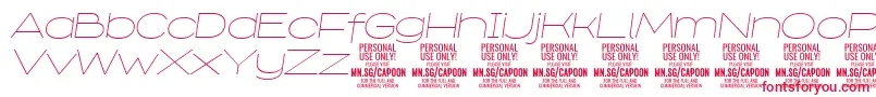 CapoonThinIt PERSONAL Font – Red Fonts on White Background