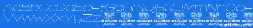Шрифт CapoonThinIt PERSONAL – белые шрифты на синем фоне