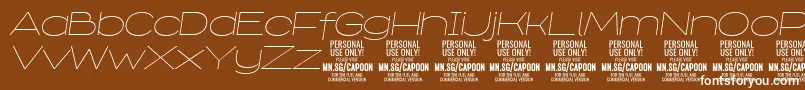 CapoonThinIt PERSONAL Font – White Fonts on Brown Background