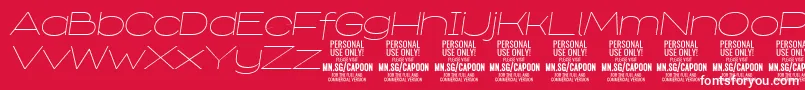 CapoonThinIt PERSONAL Font – White Fonts on Red Background