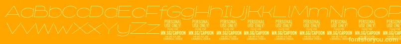 CapoonThinIt PERSONAL-Schriftart – Gelbe Schriften auf orangefarbenem Hintergrund