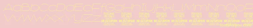 Fonte CapoonThinIt PERSONAL – fontes amarelas em um fundo rosa