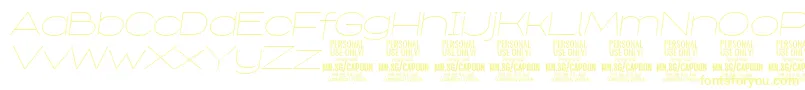 Шрифт CapoonThinIt PERSONAL – жёлтые шрифты на белом фоне