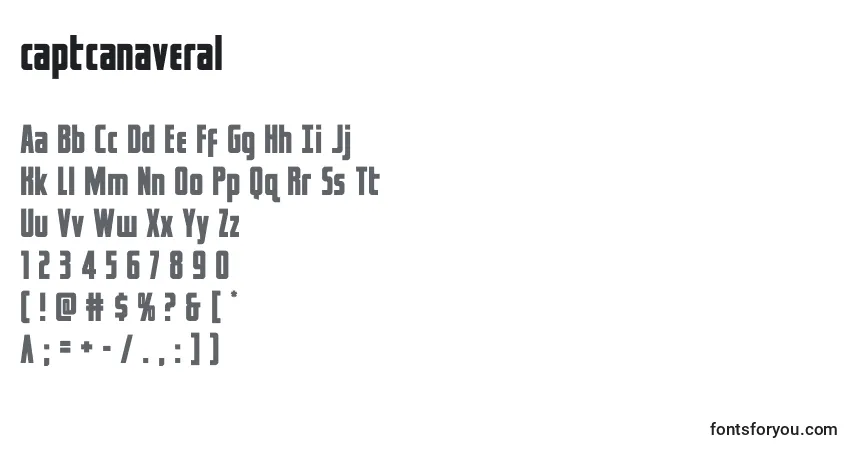 Czcionka Captcanaveral – alfabet, cyfry, specjalne znaki