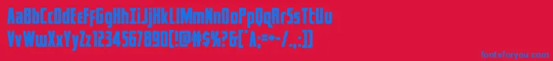 captcanaveral Font – Blue Fonts on Red Background