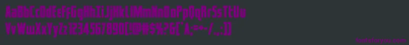 Fonte captcanaveral – fontes roxas em um fundo preto