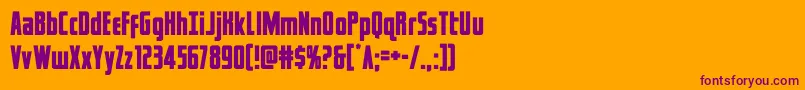 captcanaveral Font – Purple Fonts on Orange Background