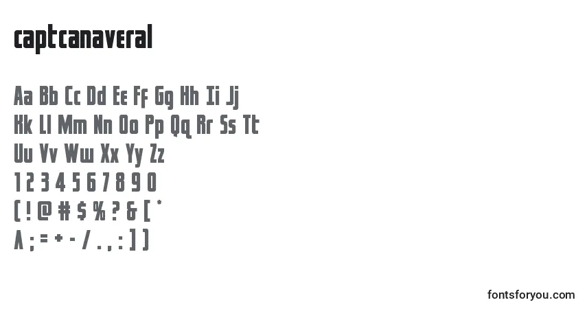 Czcionka Captcanaveral (122767) – alfabet, cyfry, specjalne znaki
