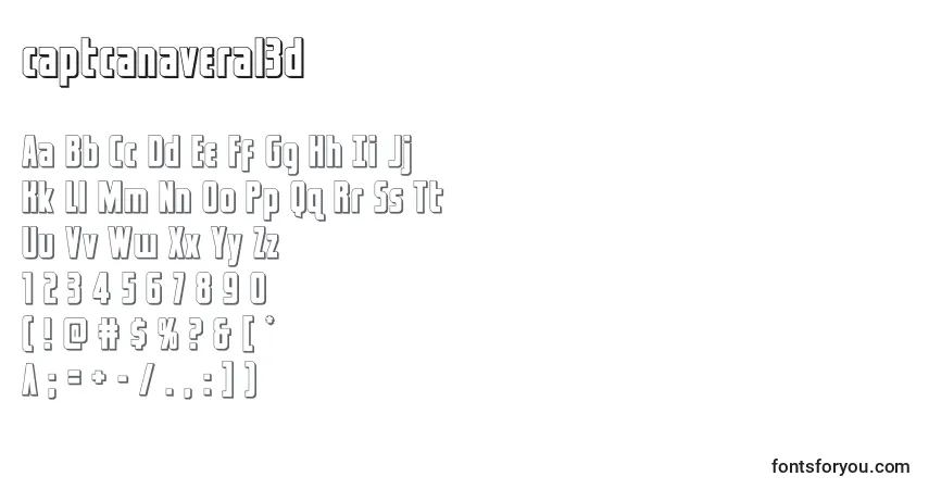 Fuente Captcanaveral3d - alfabeto, números, caracteres especiales