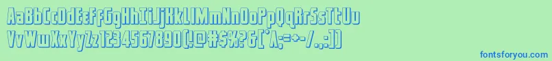 captcanaveral3d Font – Blue Fonts on Green Background