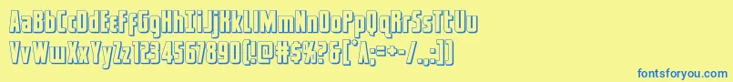 captcanaveral3d Font – Blue Fonts on Yellow Background