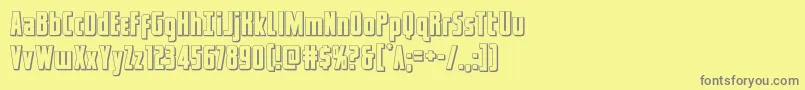 captcanaveral3d Font – Gray Fonts on Yellow Background