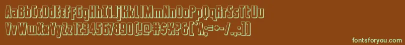 captcanaveral3d Font – Green Fonts on Brown Background