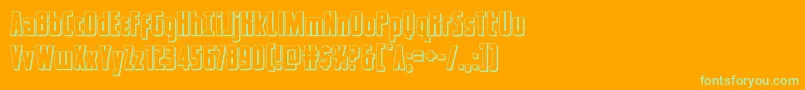 captcanaveral3d-Schriftart – Grüne Schriften auf orangefarbenem Hintergrund