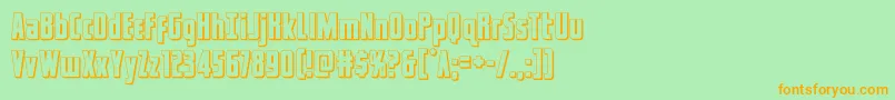 captcanaveral3d Font – Orange Fonts on Green Background
