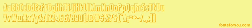 captcanaveral3d Font – Orange Fonts on Yellow Background