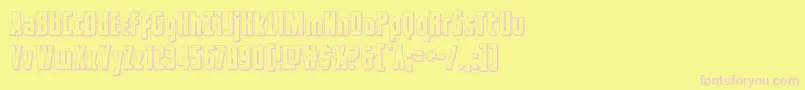 captcanaveral3d Font – Pink Fonts on Yellow Background