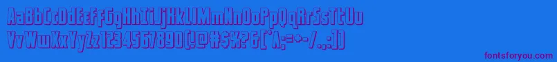 captcanaveral3d Font – Purple Fonts on Blue Background