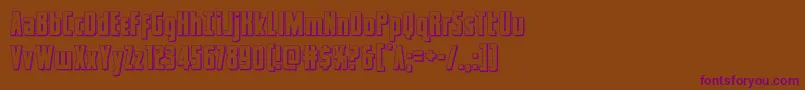 captcanaveral3d Font – Purple Fonts on Brown Background