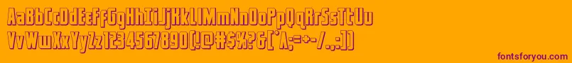 captcanaveral3d Font – Purple Fonts on Orange Background