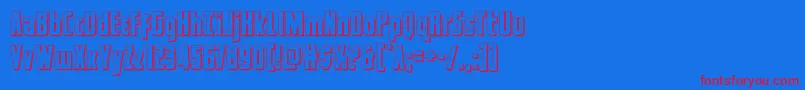 captcanaveral3d-Schriftart – Rote Schriften auf blauem Hintergrund