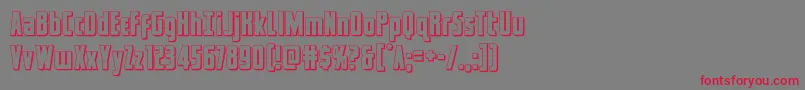 captcanaveral3d-Schriftart – Rote Schriften auf grauem Hintergrund