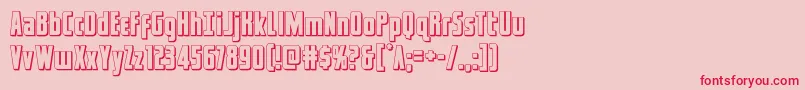フォントcaptcanaveral3d – ピンクの背景に赤い文字
