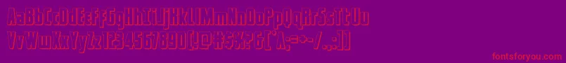 captcanaveral3d-Schriftart – Rote Schriften auf violettem Hintergrund