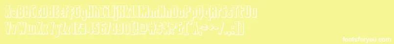 captcanaveral3d Font – White Fonts on Yellow Background