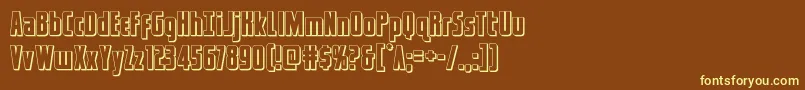 captcanaveral3d Font – Yellow Fonts on Brown Background