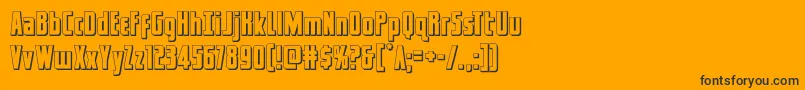 captcanaveral3d-Schriftart – Schwarze Schriften auf orangefarbenem Hintergrund