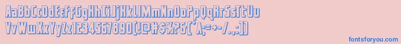 captcanaveral3d-Schriftart – Blaue Schriften auf rosa Hintergrund