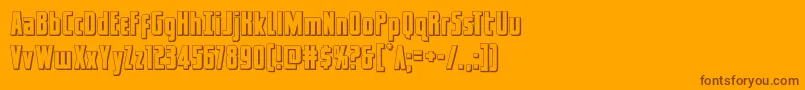 Weitere Informationen zur captcanaveral3d-Schriftart captcanaveral3d-Schriftart – Braune Schriften auf orangefarbenem Hintergrund