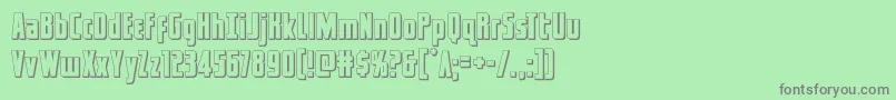 captcanaveral3d-Schriftart – Graue Schriften auf grünem Hintergrund