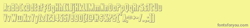 captcanaveral3d Font – Gray Fonts on Yellow Background