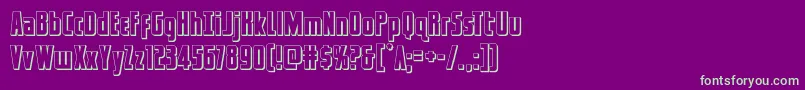 captcanaveral3d-Schriftart – Grüne Schriften auf violettem Hintergrund