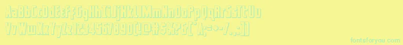 captcanaveral3d Font – Green Fonts on Yellow Background