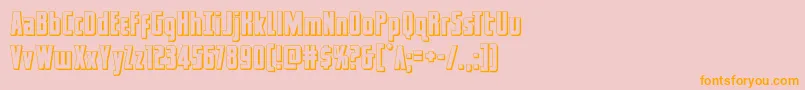 captcanaveral3d-Schriftart – Orangefarbene Schriften auf rosa Hintergrund