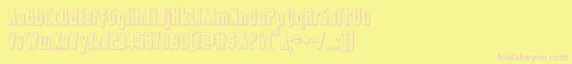 captcanaveral3d Font – Pink Fonts on Yellow Background