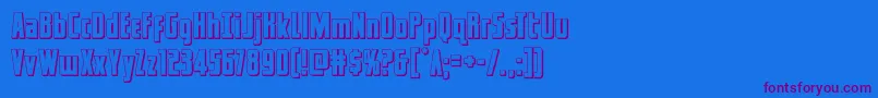 captcanaveral3d-Schriftart – Violette Schriften auf blauem Hintergrund