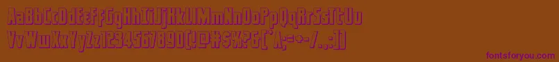 captcanaveral3d Font – Purple Fonts on Brown Background