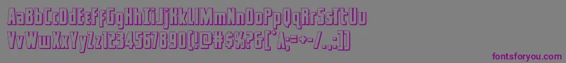 フォントcaptcanaveral3d – 紫色のフォント、灰色の背景