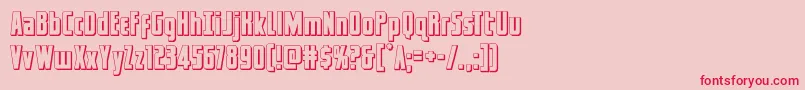 captcanaveral3d-Schriftart – Rote Schriften auf rosa Hintergrund